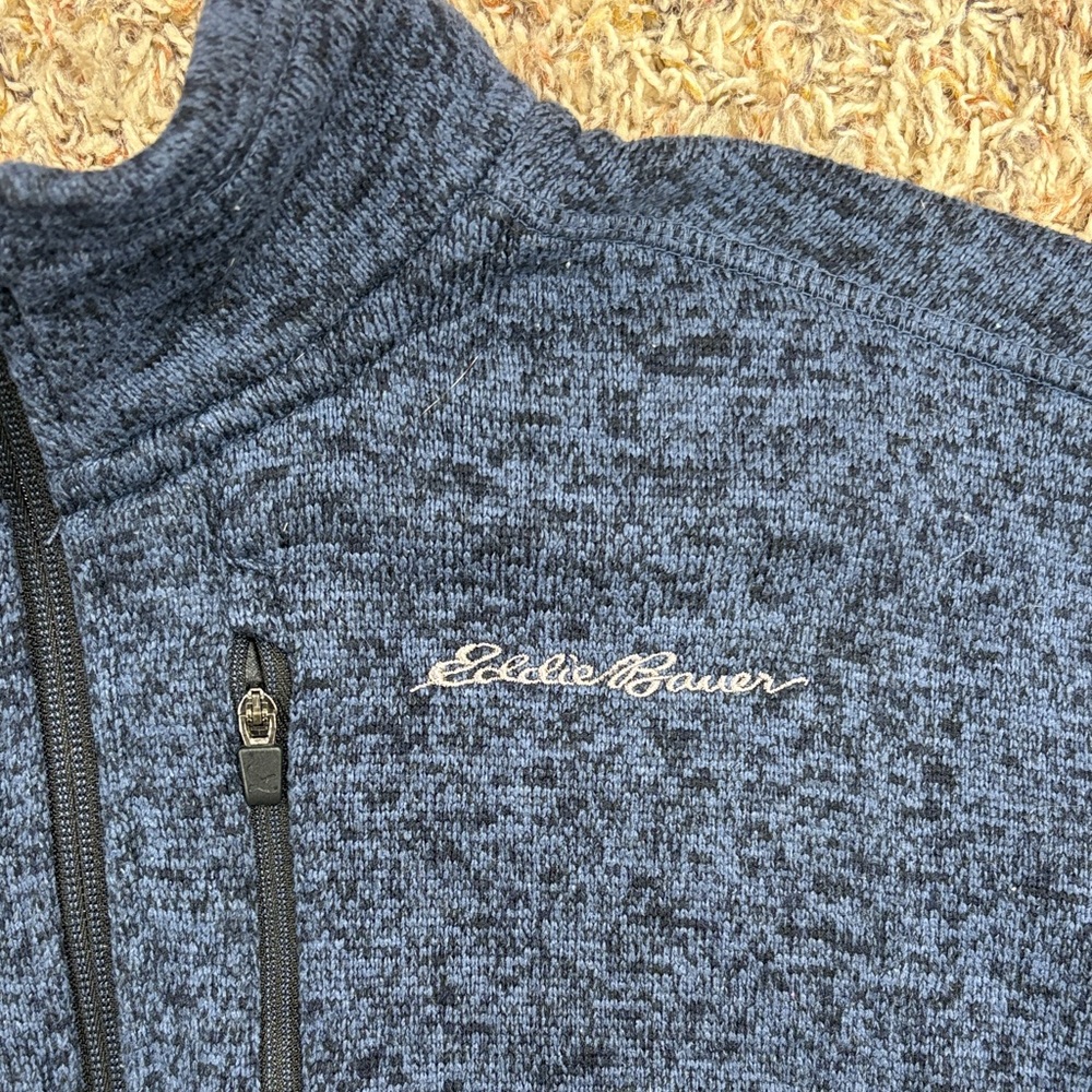 Eddie Bauer Men's 1/4 Quarter Zip Blue - Picture 2 of 4